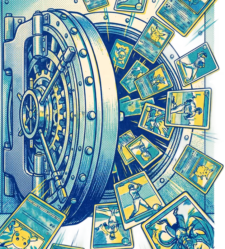 Vault filled with collectible trading cards